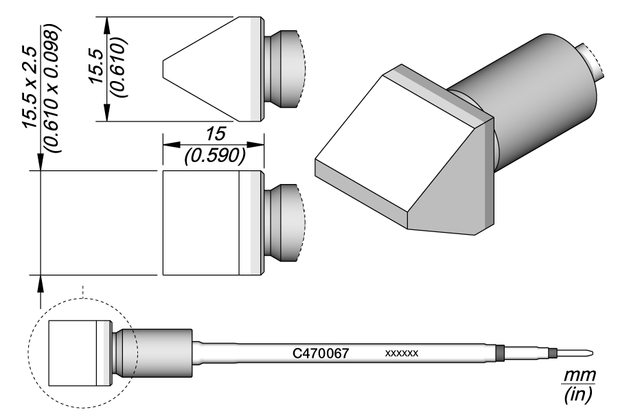 C470067 - Chisel Cartridge 15.5 x 2.5 Squ.